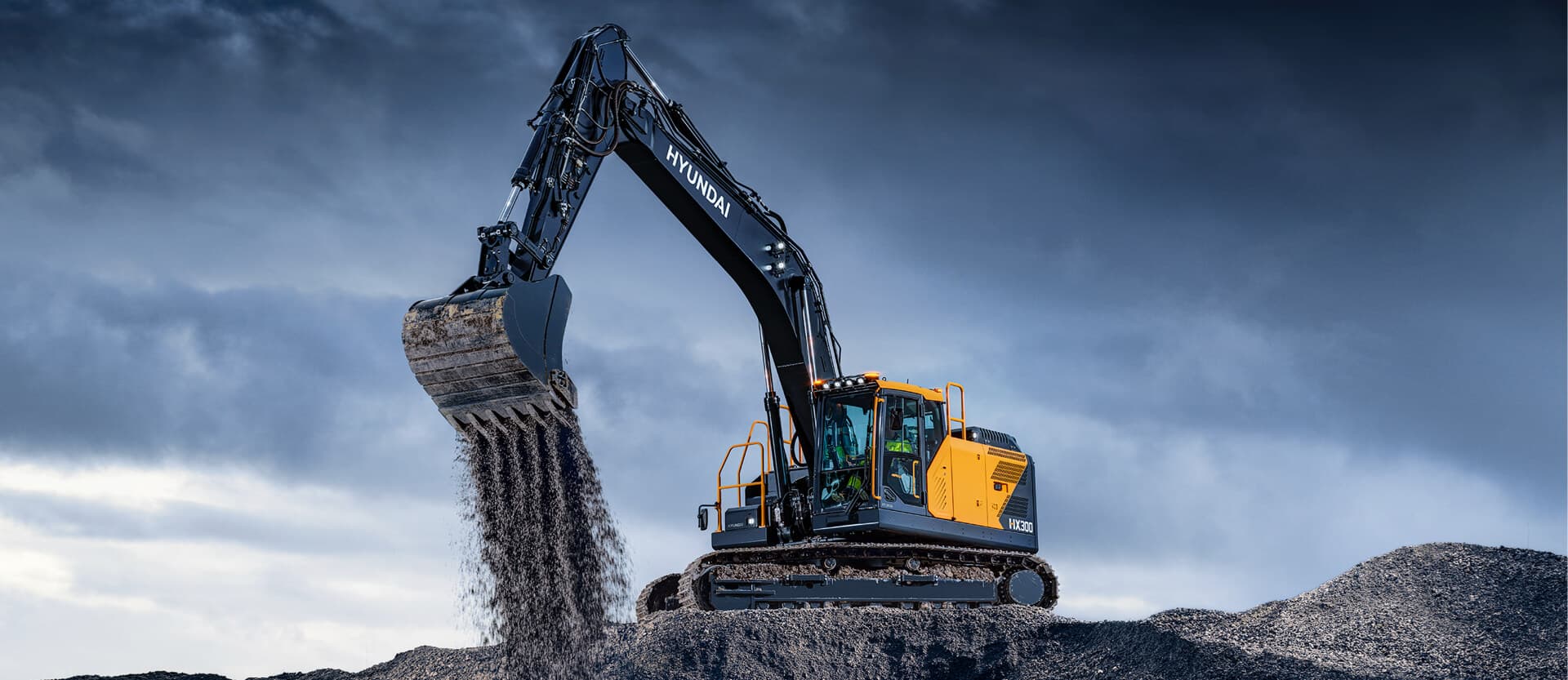 Heavy equipment lined up at sunset on a Florida worksite
